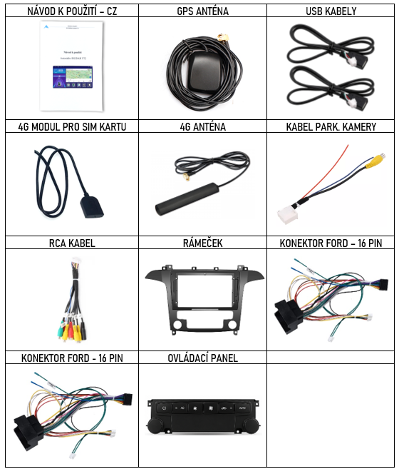 CZ_Příslušenství pro Isudar T68 chytré autorádio Ford S-Max auto AC evtech.cz